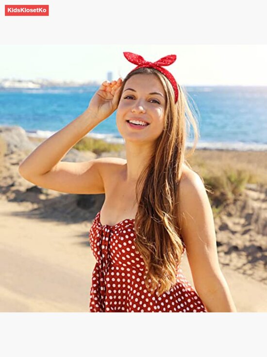 Polka Dot Knotted Bow Headbands Adjustable Non-Slip Hair Accessories main image 7